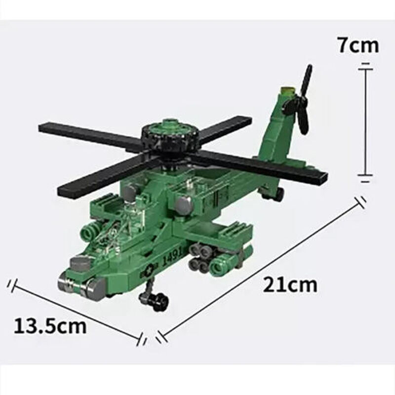 AH-64 Apache Helicopter Building Brick Kit (146 pcs), , large image number 1